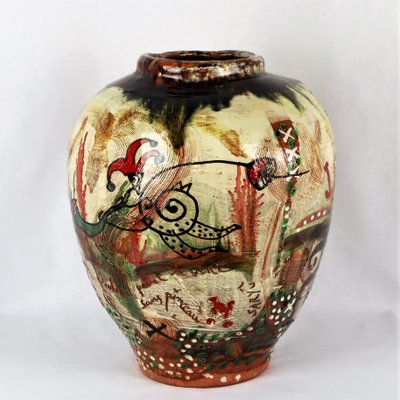 Ceramic Graffiti Jazz Vase by Basile, 1990s-YBU-1377393