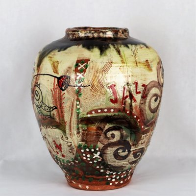 Ceramic Graffiti Jazz Vase by Basile, 1990s-YBU-1377393