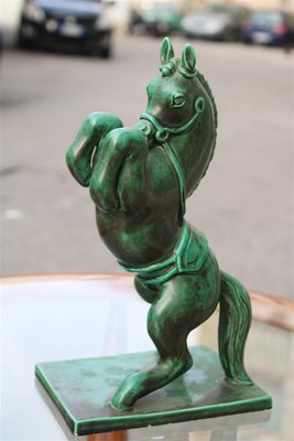 Ceramic Green Horse from Zaccagnini, 1940s-EH-776767