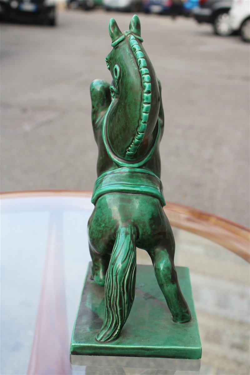 Ceramic Green Horse from Zaccagnini, 1940s