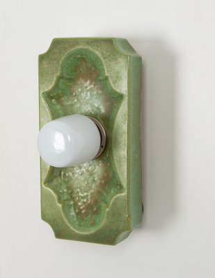 Ceramic Green Sputnik Wall Lights, Germany, 1970s, Set of 2-UGR-1789525