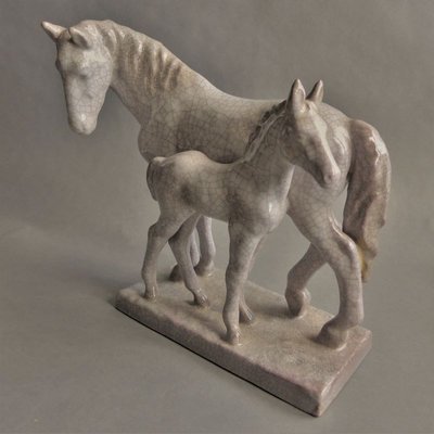 Ceramic Horse Group by A.Wagner for Karlsruher Majolika, 1963-WK-770345