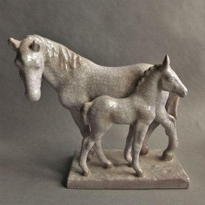 Ceramic Horse Group by A.Wagner for Karlsruher Majolika, 1963-WK-770345