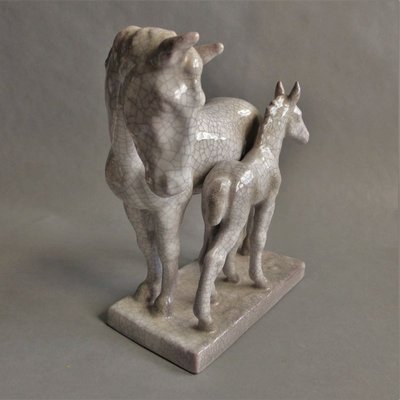 Ceramic Horse Group by A.Wagner for Karlsruher Majolika, 1963-WK-770345