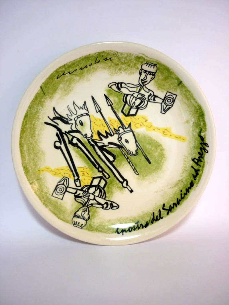 Ceramic Horse Races Plates by Remo Brindisi, 1970s, Set of 4