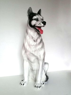 Ceramic Husky Dog Sculpture, 1960s-BW-622677