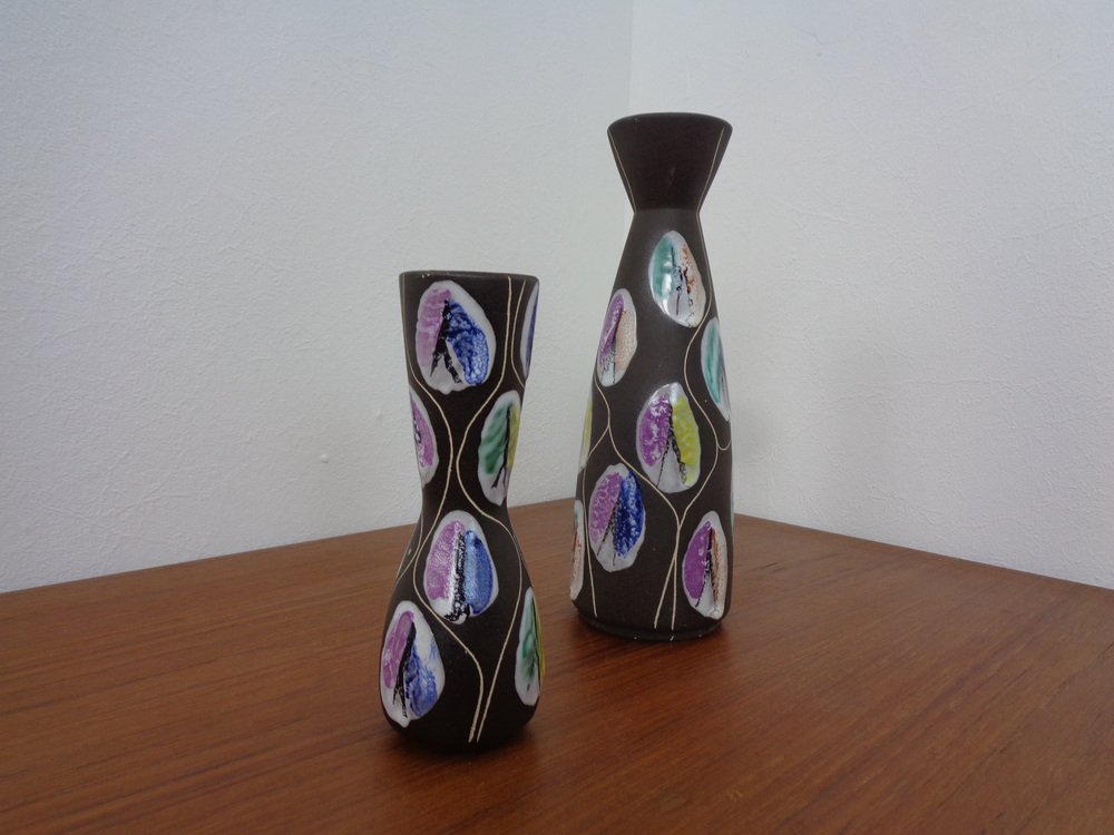 Ceramic Kongo Vases by Bodo Mans for Bay Keramik, 1960s, Set of 2