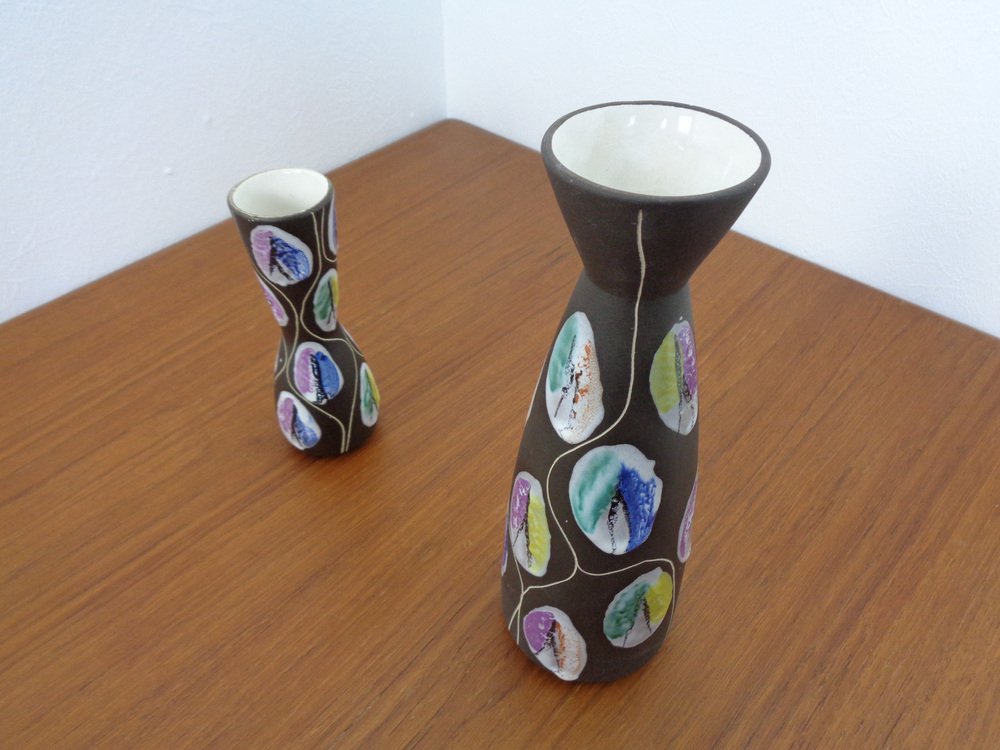 Ceramic Kongo Vases by Bodo Mans for Bay Keramik, 1960s, Set of 2