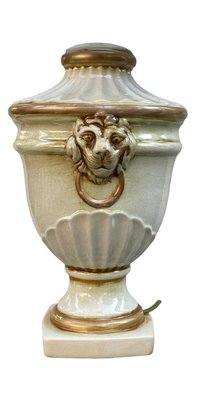 Ceramic Lamp with a Lion Motif, 1970s-FSD-1752319