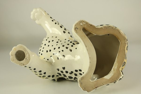 Ceramic Leopard / Cheetah Baby Hand Painted Figurine, Italy, 1960s-FUP-878845