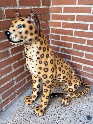 Ceramic Leopard Statue-OPE-1177017