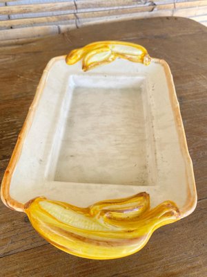 Ceramic Majolica Style Butter Dish, Portugal, 1970s-UR-1342404