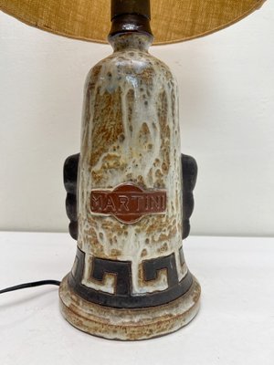 Ceramic Martini Bottle Table Lamp, Italy, 1960s-WZZ-2032127