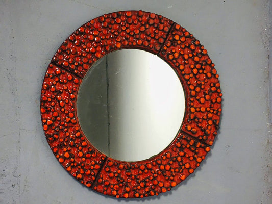 Ceramic Mirror by Oswald Tieberghien, 1950s