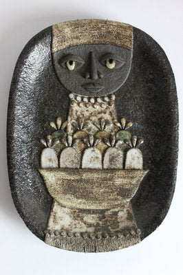 Ceramic Nun Wall Plate by Marie Henriette for Atelier Dour, Belgium, 1970s-PLT-1241057