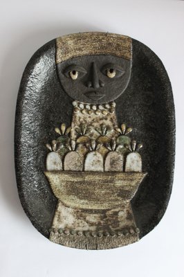 Ceramic Nun Wall Plate by Marie Henriette for Atelier Dour, Belgium, 1970s-PLT-1241057