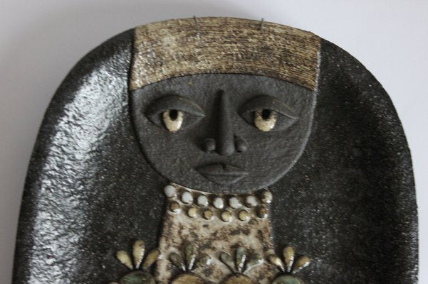 Ceramic Nun Wall Plate by Marie Henriette for Atelier Dour, Belgium, 1970s-PLT-1241057