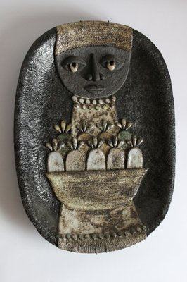 Ceramic Nun Wall Plate by Marie Henriette for Atelier Dour, Belgium, 1970s-PLT-1241057