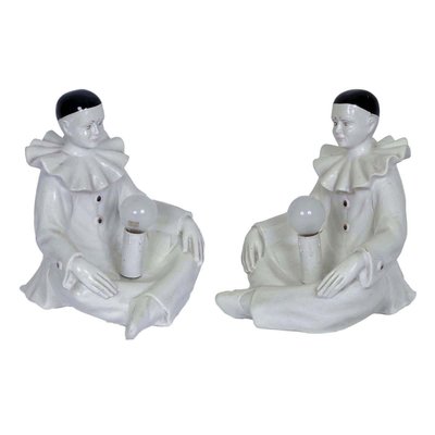 Ceramic Pierrot Figurine Table Lamp from Nove-Bassano, 1960s-NJV-715398