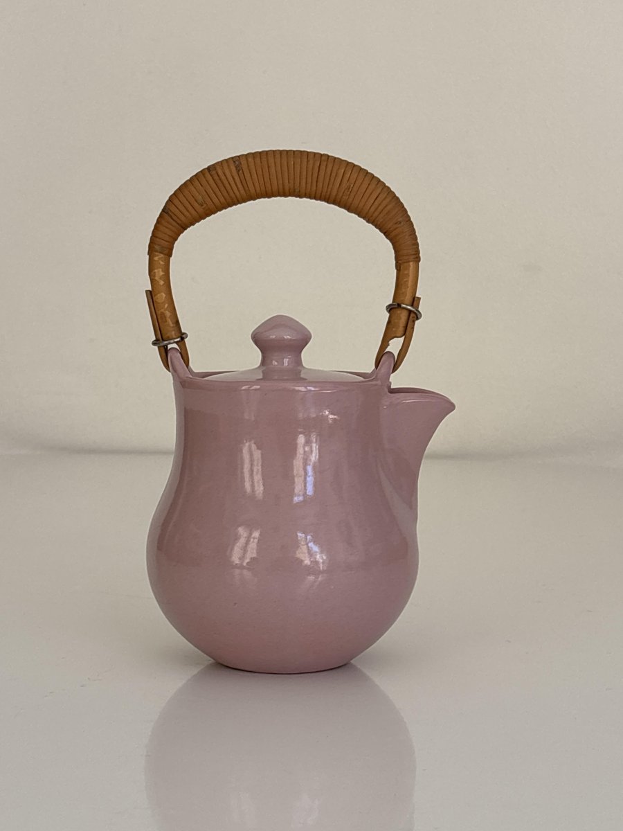 Ceramic Pink Teapot by Kupittaan Savi, 1950s