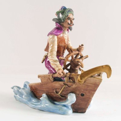 Ceramic Pirate Sculpture by Arturo Pannunzio for V.B.C.M, 1930s-NJV-847897