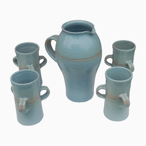 Ceramic Pitcher and Mugs from Tony Gant, Set of 5-QDP-1367169