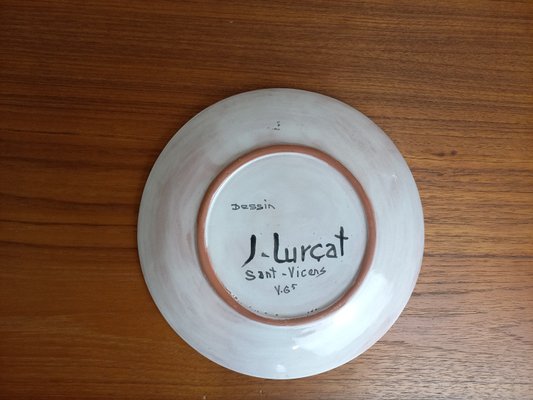 Ceramic Plate by Jean Lurçat, 1950s-TUK-2018372