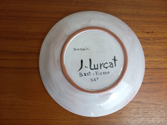 Ceramic Plate by Jean Lurçat, 1950s-TUK-2018372