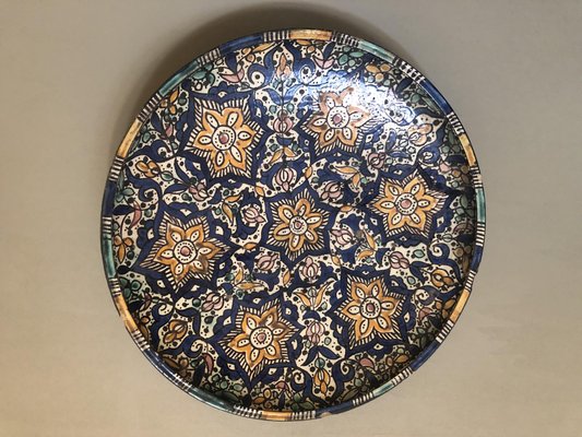 Ceramic Plate from Fès, 1900s-TEP-1234575