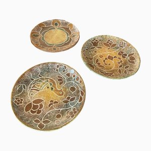 Ceramic Plates by Bernard Buffat, Set of 3-TEP-1321794