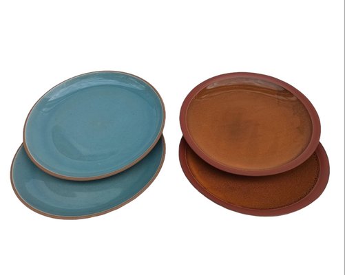 Ceramic Plates with Hand-Made Glazing, Set of 8-FSD-1297367