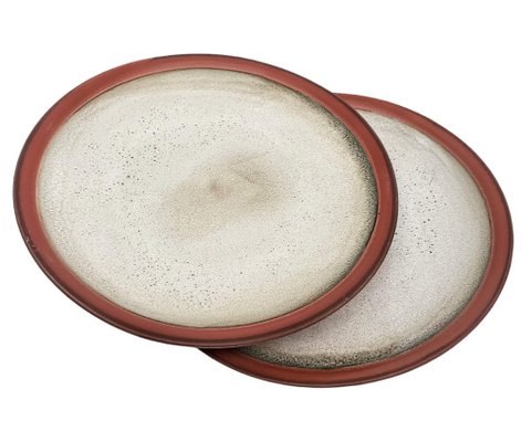 Ceramic Plates with Hand-Made Glazing, Set of 8-FSD-1297367