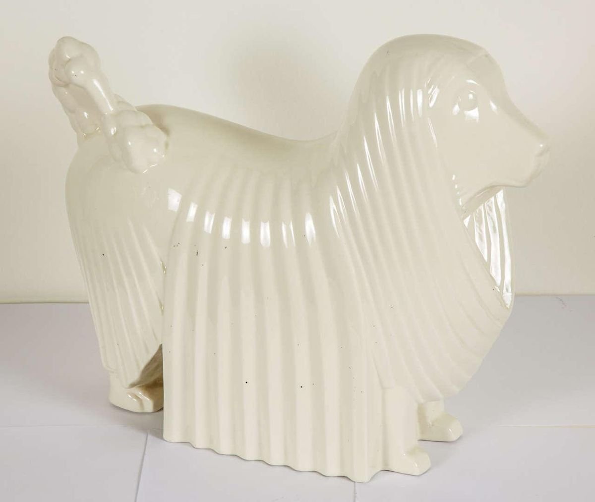 Ceramic Poodle by Jean & Jacques Adnet, 1930s