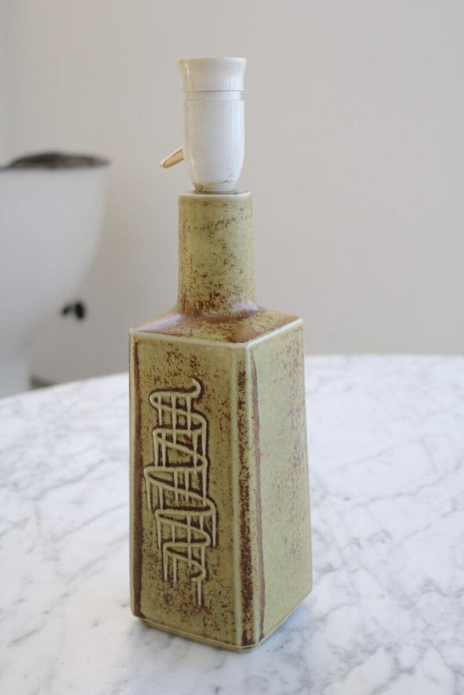 Ceramic Pottery Lamp by Desiree Stantoj, Denmark, 1960s