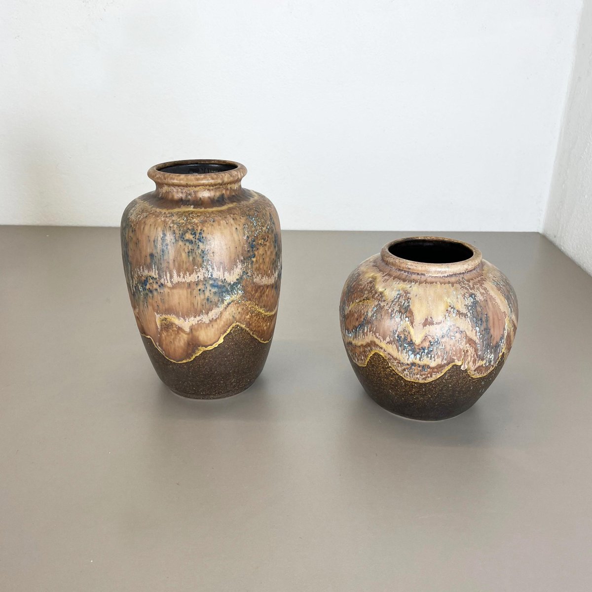 Ceramic Pottery Lava Vases from Dümler and Breiden, Germany, 1960s, Set of 2