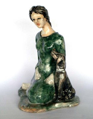 Ceramic Pottery Rossicone Figure Sculpture by Domenico Purificato