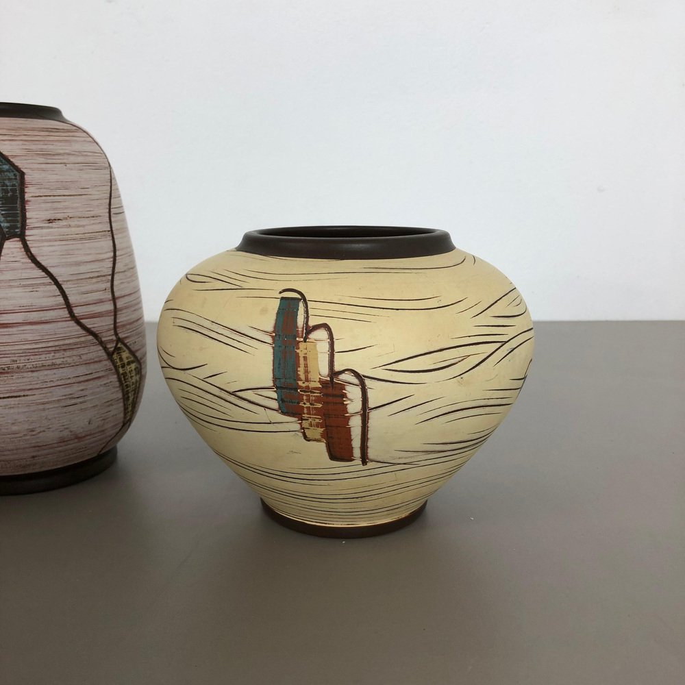 Ceramic Pottery Vases by Franz Schwaderlapp for Sawa Ceramic, Germany, 1960s, Set of 3