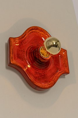 Ceramic Red and Orange Sputnik Wall Light, Germany, 1970s, Set of 2-UGR-1086286