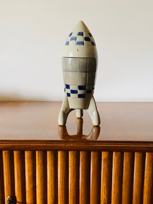 Ceramic Rocket Ship Bottle or Decanter, France, 1940s or 1950s-TXN-1417083