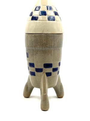 Ceramic Rocket Ship Bottle or Decanter, France, 1940s or 1950s-TXN-1417083