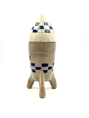 Ceramic Rocket Ship Bottle or Decanter, France, 1940s or 1950s-TXN-1417083