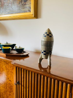 Ceramic Rocket Ship Bottle or Decanter, France, 1940s or 1950s-TXN-1417083