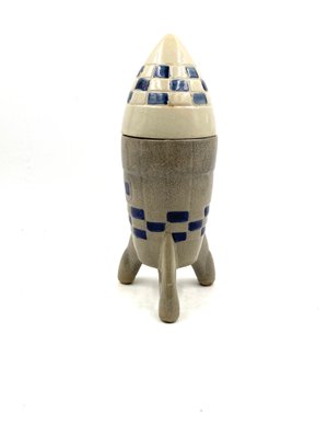 Ceramic Rocket Ship Bottle or Decanter, France, 1940s or 1950s-TXN-1417083