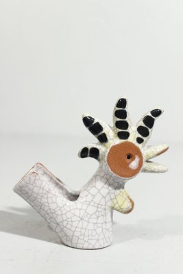 Ceramic Rooster Pipe Holder by Walter Bosse for Karlsruhe Majolika, 1950s-XIJ-1723992