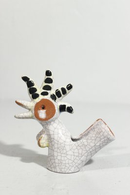 Ceramic Rooster Pipe Holder by Walter Bosse for Karlsruhe Majolika, 1950s-XIJ-1723992