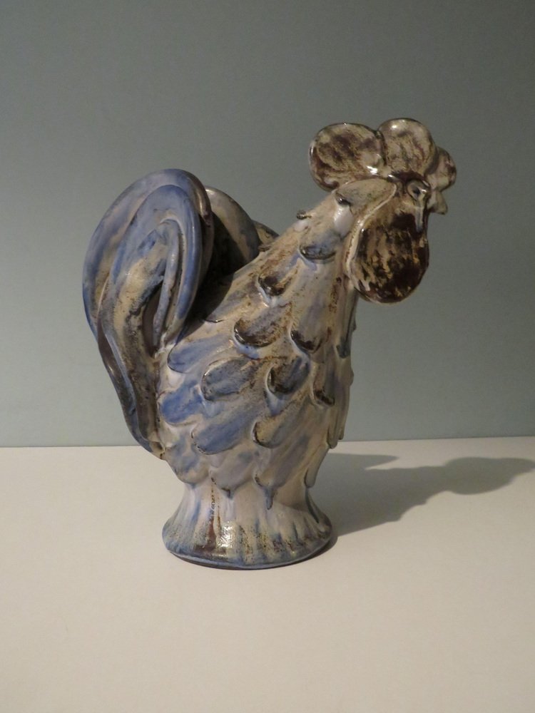 Ceramic Rooster Statue by Viggo Kyhn for Kähler, Denmark, 1960s