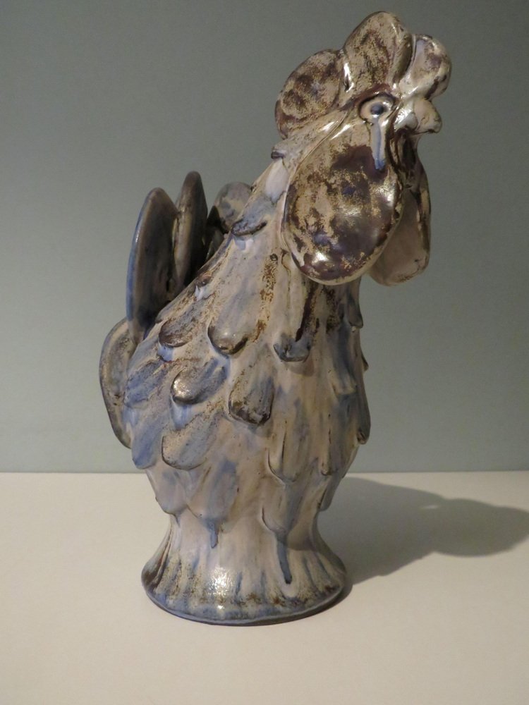 Ceramic Rooster Statue by Viggo Kyhn for Kähler, Denmark, 1960s