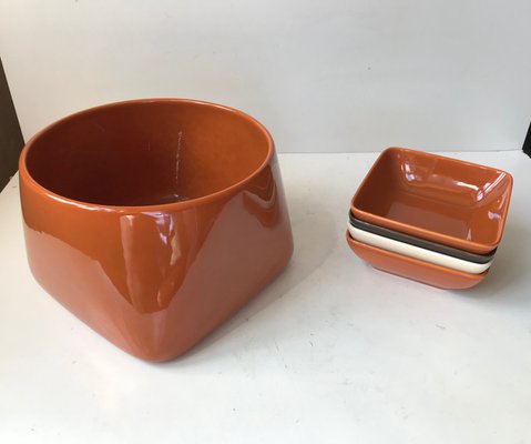 Ceramic Salad Bowl & Dishes by Nanna Ditzel for Søholm, 1970s, Set of 5-LCR-956287