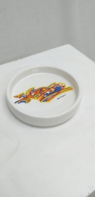 Ceramic Saucer with Umberto Mastroianni Painting, 1970s-FDH-1741785