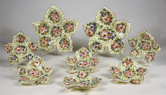 Ceramic Saucers and Serving Dishes from Ars Deruta, 1950s, Set of 8